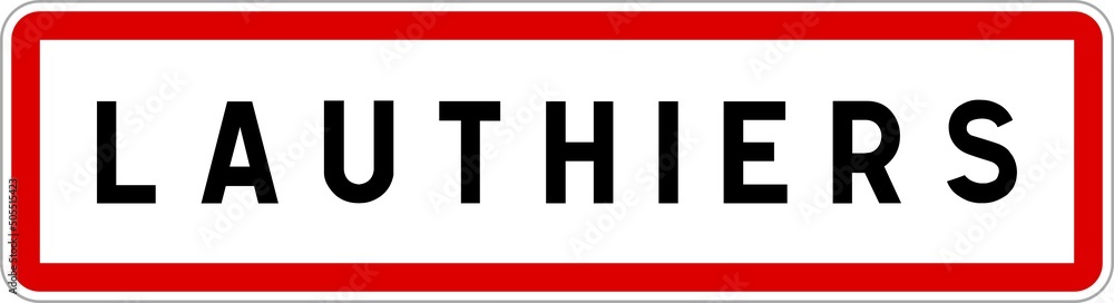 Panneau entrée ville agglomération Lauthiers / Town entrance sign Lauthiers Panneau entrée ville agglomération Lauthiers / Town entrance sign Lauthiers