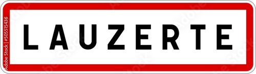 Panneau entrée ville agglomération Lauzerte / Town entrance sign Lauzerte