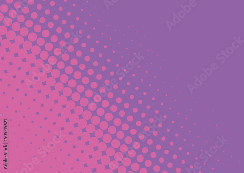 Fun pink and purple dotted pop art background in retro comics style, vector