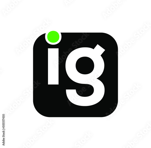 Vector design for a logo with "ig" initial on a white background
