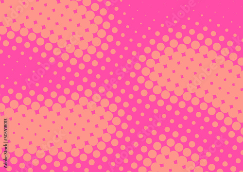 Awesome pink pop art background with dots design in retro comics book style