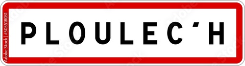Panneau entrée ville agglomération Ploulec'h / Town entrance sign Ploulec'h