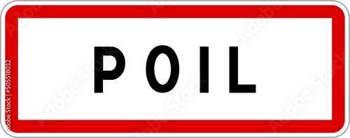 Panneau entrée ville agglomération Poil / Town entrance sign Poil