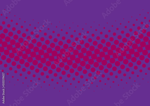 Awesome magenta and purple pop art background with dots design in retro comics book style
