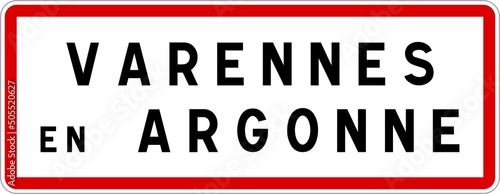 Panneau entr  e ville agglom  ration Varennes-en-Argonne   Town entrance sign Varennes-en-Argonne