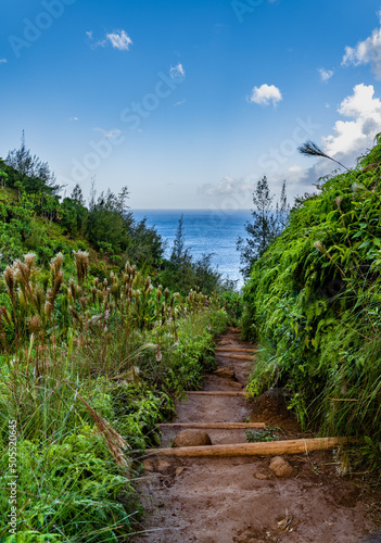 The Kalalau Trail on the Na Pali Coast, Kauai, Hawaii photo