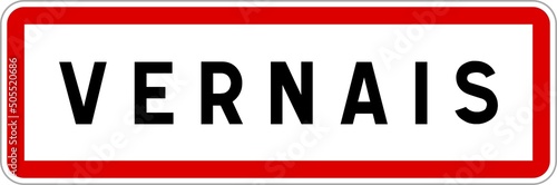 Panneau entrée ville agglomération Vernais / Town entrance sign Vernais
