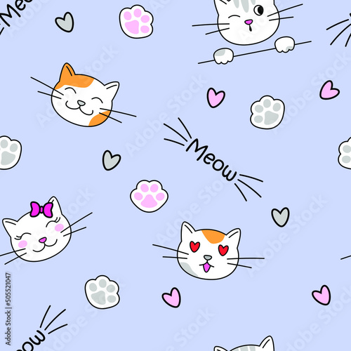 cute cats pattern for textil and backgraund