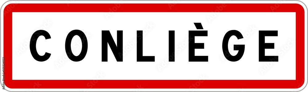 Panneau entrée ville agglomération Conliège / Town entrance sign Conliège Panneau entrée ville agglomération Conliège / Town entrance sign Conliège