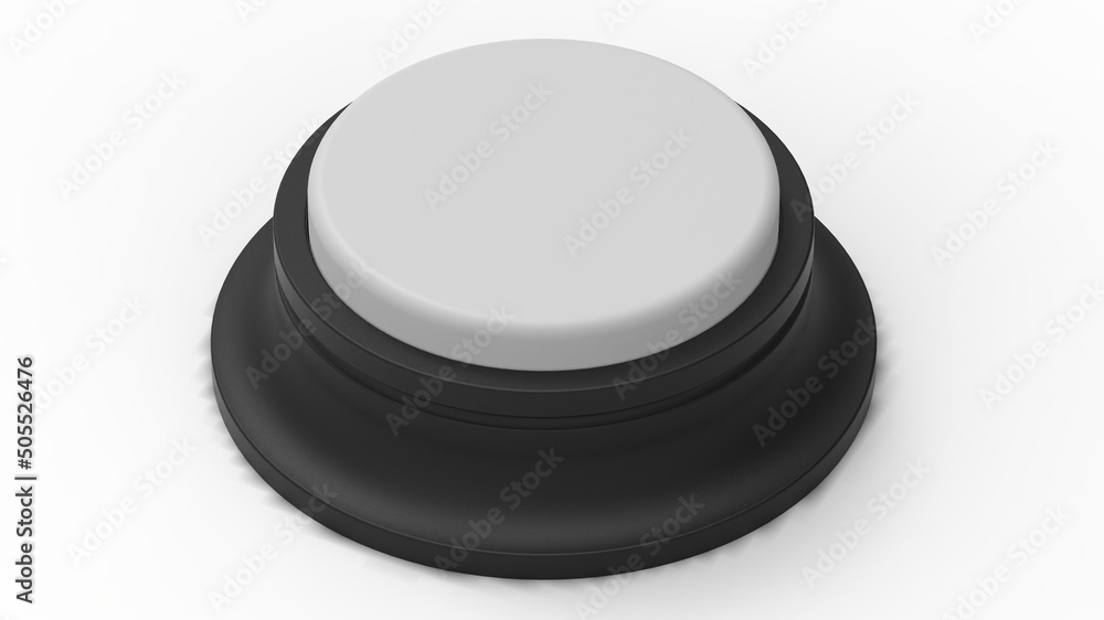 Fotografía white button isolated 3d illustration render