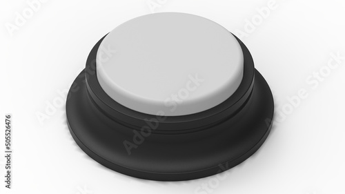 Fotografía white button isolated 3d illustration render