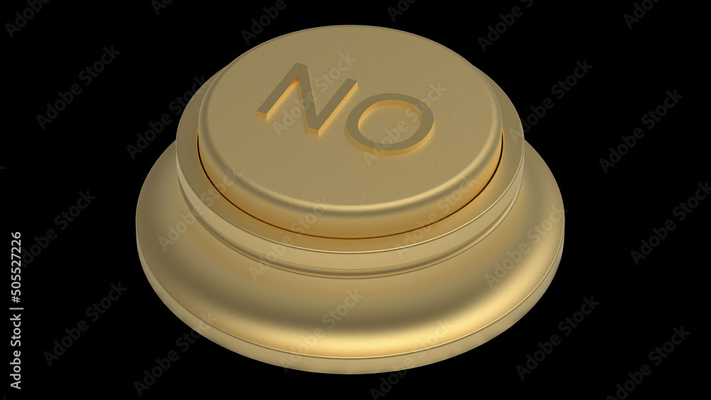 Fotografie gold button no isolated 3d illustration golden render