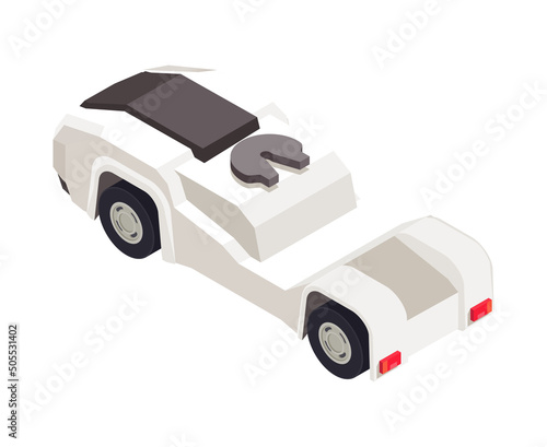 Truck Cart Isometric Composition