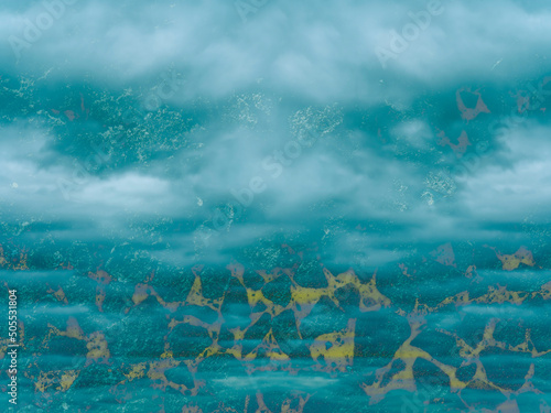 Fantastic abstract illustration with meteorites and gas clouds