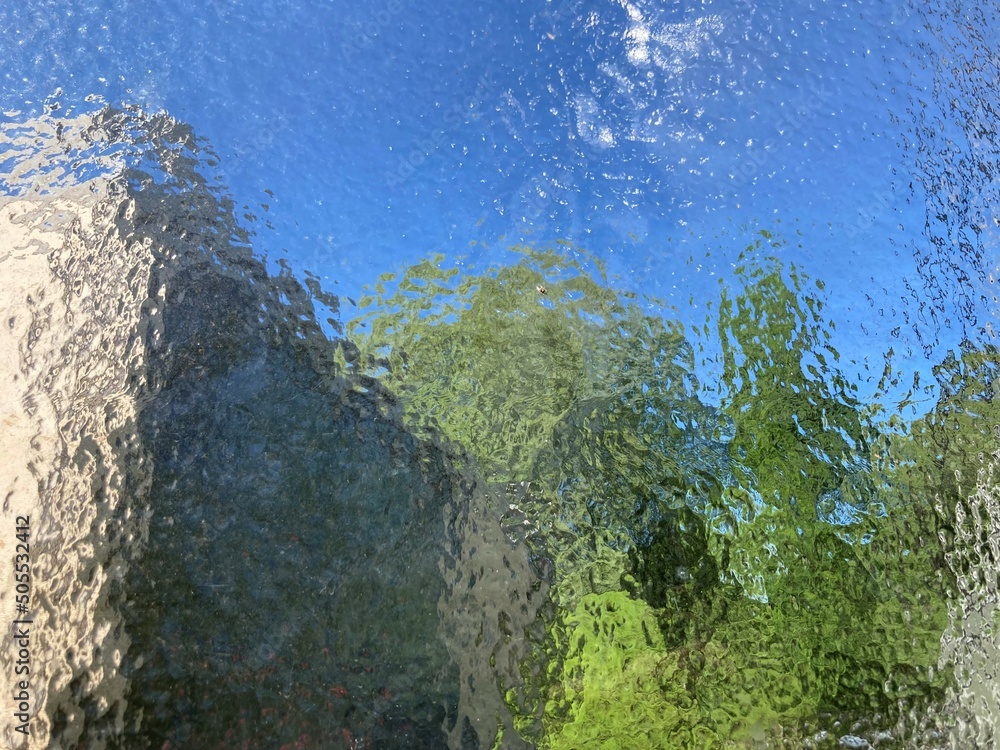 Ταπετσαρία Washed out indistinct view of landscape through opaque glass