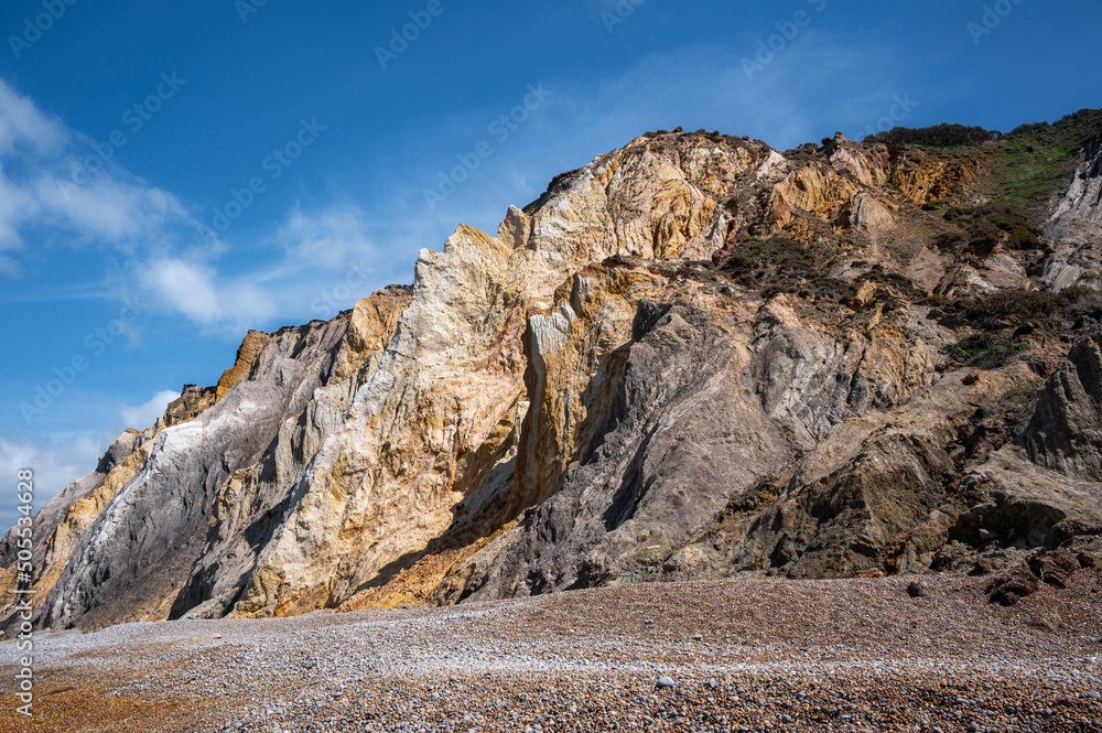 Colored rocks of Alum bay, Isle of Wight