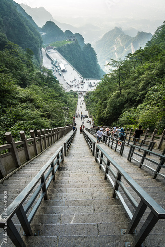 View from tianmen mountain the travel destination of Hunan Zhangjiajie city China photo