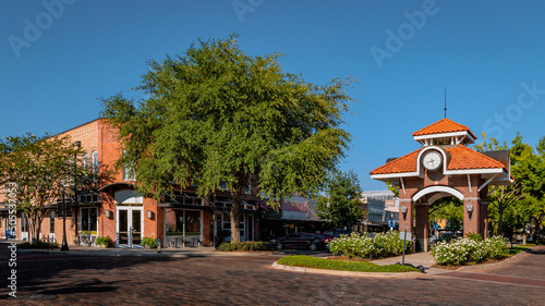 Town of Winter Garden, a suburb of greater Orlando, with brick buildings, breweries and bike path in central Florida. photo