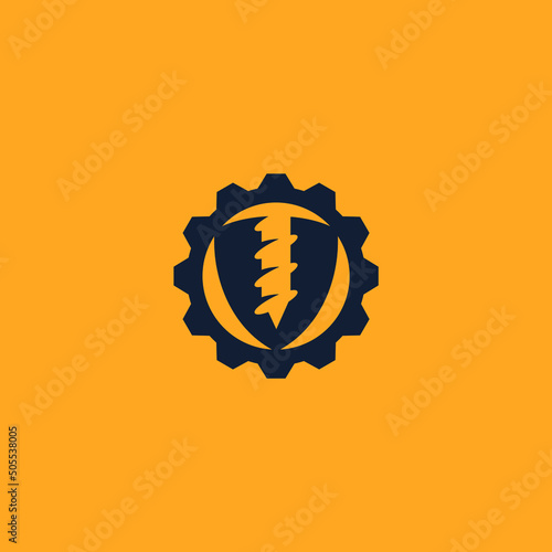 shield drill gear logo template