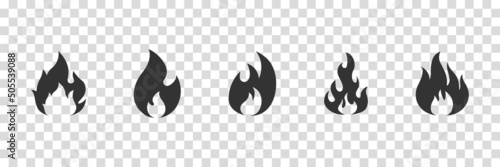 Fotografie, Tablou Fire icon set flame symbol