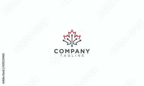 Canada tech vector logo design. Digital media vector logo template illustration design.