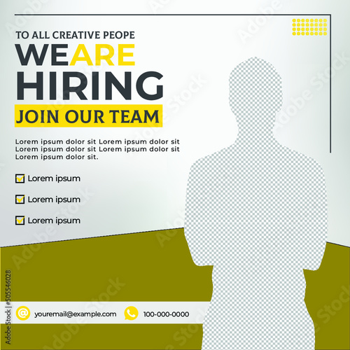 We are hiring job post vacancy for social media post design or advertisement banner