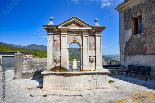 Scenic view of a fountain in Morcone in the province of Benevento, Italy photo