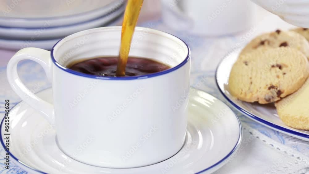 Pouring Tea in Cup Pouring Tea in Cup