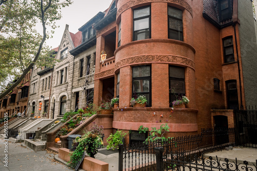 Brooklyn typical facades & row houses in an iconic neighborhood of Brooklyn. Park Slope, New York © auseklis