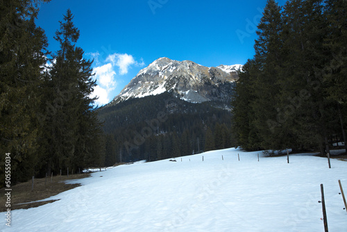ski resort in the mountains in Lenzerheide Switzerland