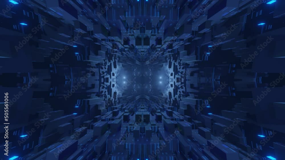 Fly through symmetrical technology cyberspace with neon glow. Sci-fi flight through hi-tech technology tunnel. Neon light. 3d looped 4k bg. sci-fi constructions, mysterious 3d objects Fly through symmetrical technology cyberspace with neon glow. Sci-fi flight through hi-tech technology tunnel. Neon light. 3d looped 4k bg. sci-fi constructions, mysterious 3d objects