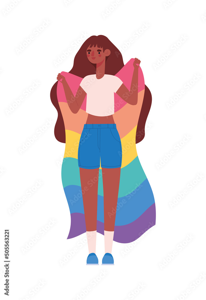 lady holding a lgtbq flag lady holding a lgtbq flag