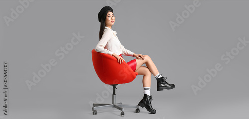 Portrait of stylish Asian w...