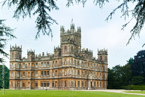 NEWBURY, HAMPSHIRE, ENGLAND - MAY 27 2018: Highclere Castle, a Jacobethan style country house, home of the Earl and Countess of Carnarvon. Setting of Downton Abbey - UK