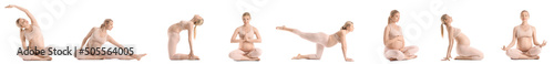 Set of young pregnant woman...