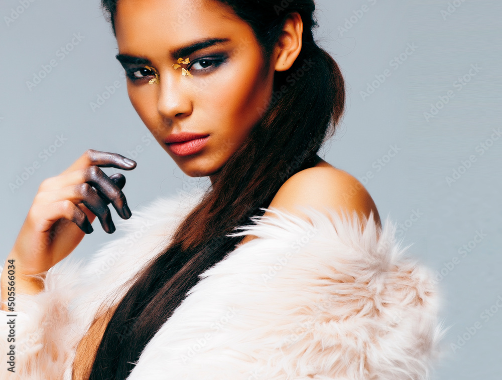 Φωτογραφία young beauty african american woman with fashion make up, lifestyle people conce