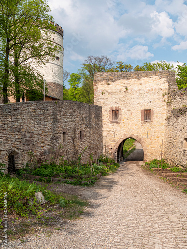 Gatehouse of a medieval castle ruin, Plesse Burg, Goettingen, Germany photo