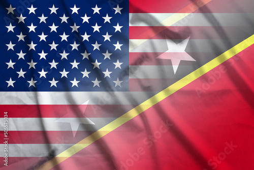 USA and Saint Kitts and Nevis political flag transborder relations KNA USA photo