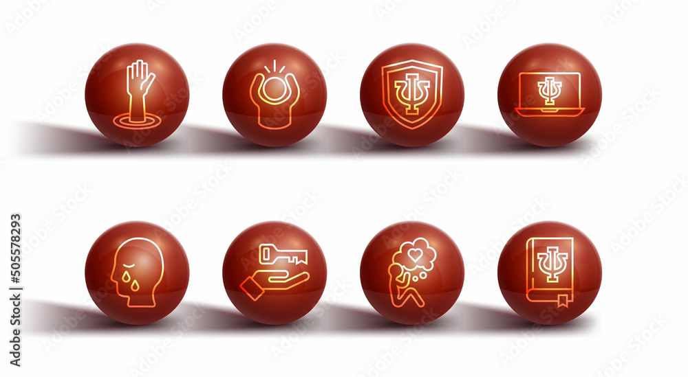 Set line Helping hand, Man graves funeral sorrow, Psychologist online, Head with heart, Solution to the problem, Anger, Psychology book, Psi and Psychology, icon. Vector Set line Helping hand, Man graves funeral sorrow, Psychologist online, Head with heart, Solution to the problem, Anger, Psychology book, Psi and Psychology, icon. Vector