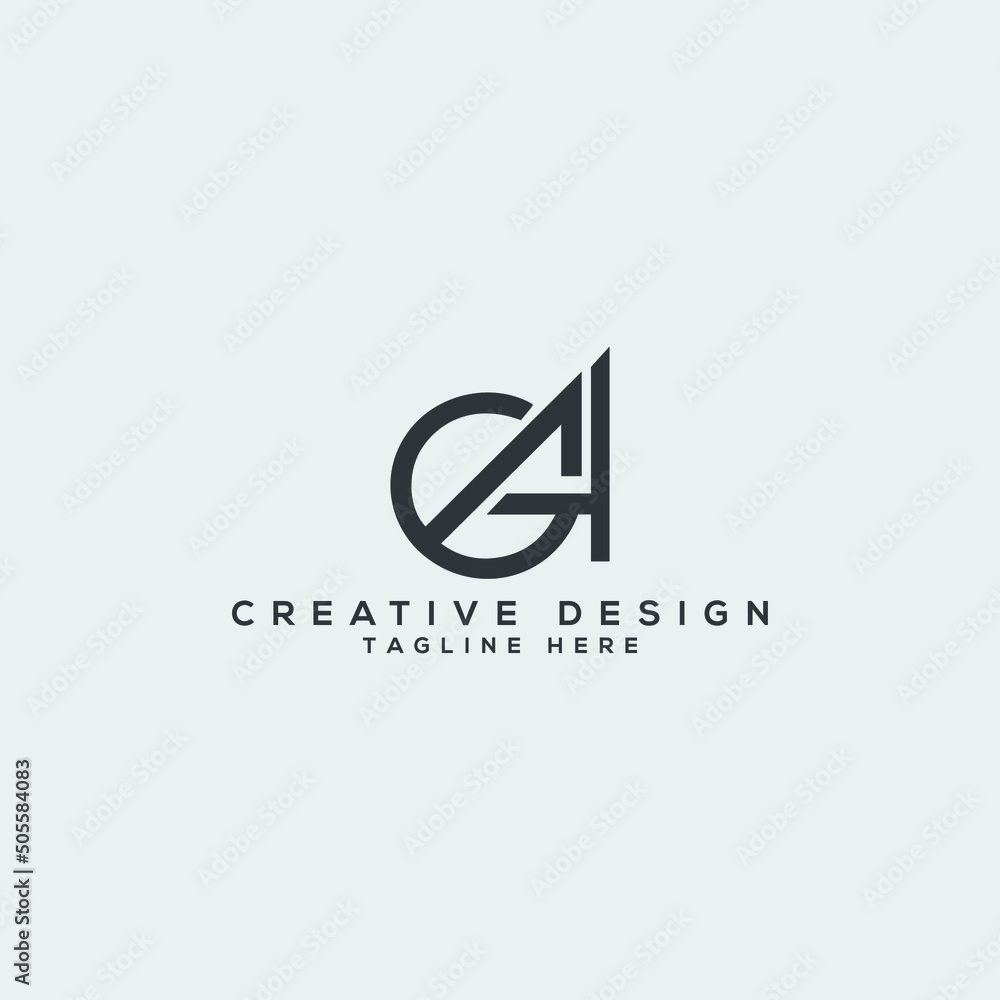 Creative ga logo design - obrazy, fototapety, plakaty 