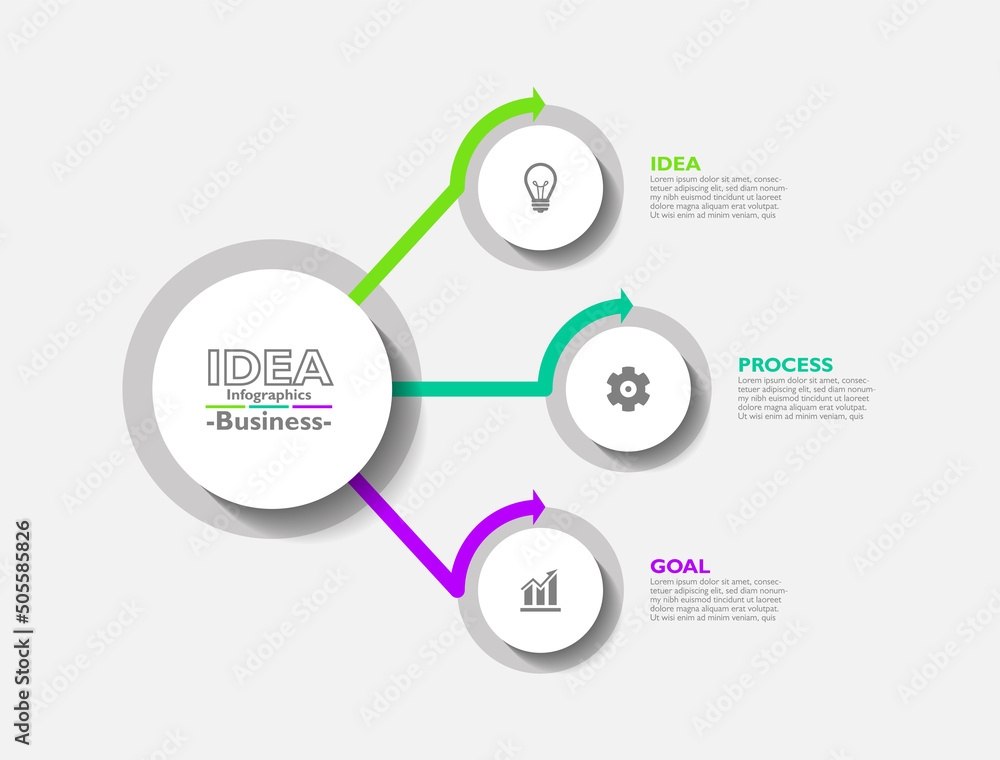 Presentation business abstract background idea infographic template circle colorful with 3 step Presentation business abstract background idea infographic template circle colorful with 3 step