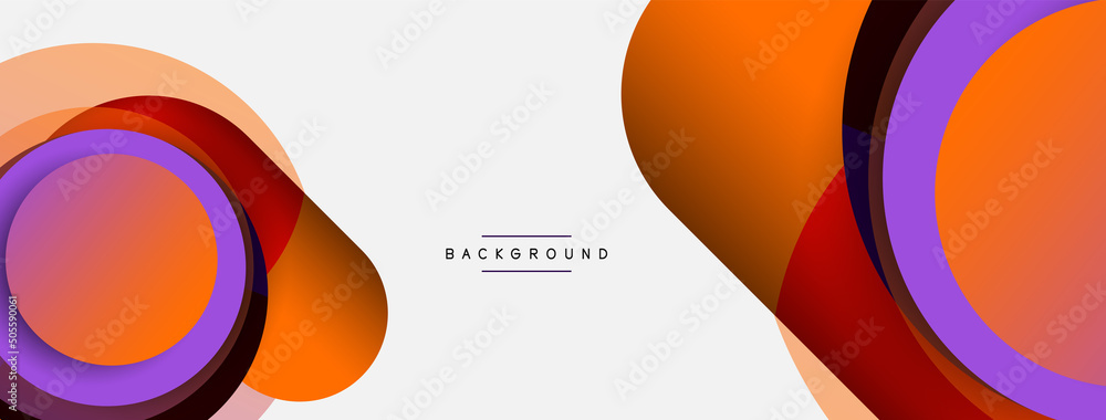 Vector round shapes circles minimal geometric background. Vector illustration for wallpaper banner background or landing page Vector round shapes circles minimal geometric background. Vector illustration for wallpaper banner background or landing page