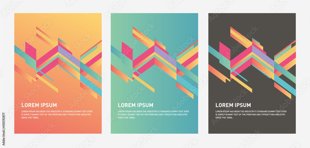 Fototapeta premium Minimal dynamic background cover design. Geometric halftone gradients vector illustration.