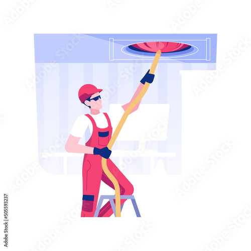Foto Air duct cleaning isolated concept vector illustration