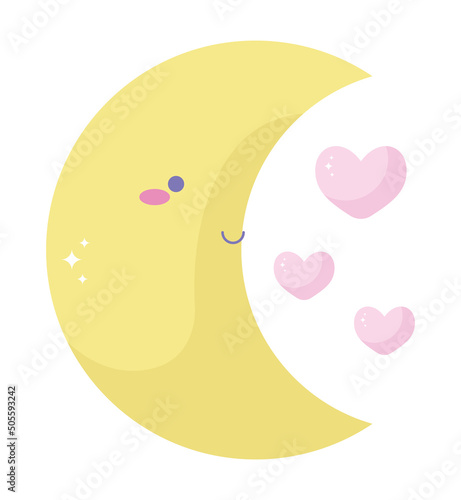 moon with hearts