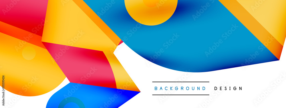 Creative bright geometric wallpaper. Minimal abstract background. Circles lines shapes composition vector illustration for wallpaper banner background or landing page Creative bright geometric wallpaper. Minimal abstract background. Circles lines shapes composition vector illustration for wallpaper banner background or landing page
