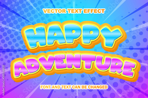 happy adventure game mobile style editable text effect text styles