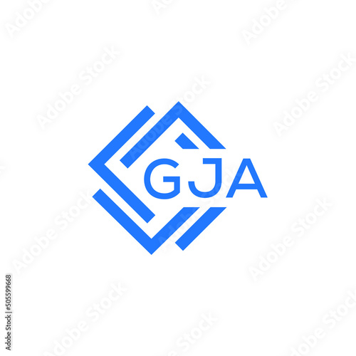 GJA technology letter logo design on white  background. GJA creative initials technology letter logo concept. GJA technology letter design.
 photo