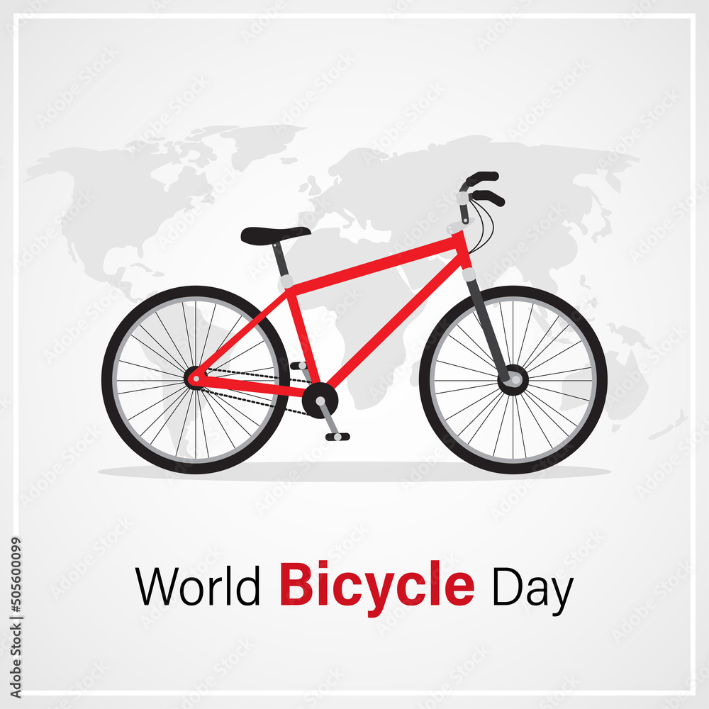 vector illustration for world bicycle day with cycle and world map vector illustration for world bicycle day with cycle and world map