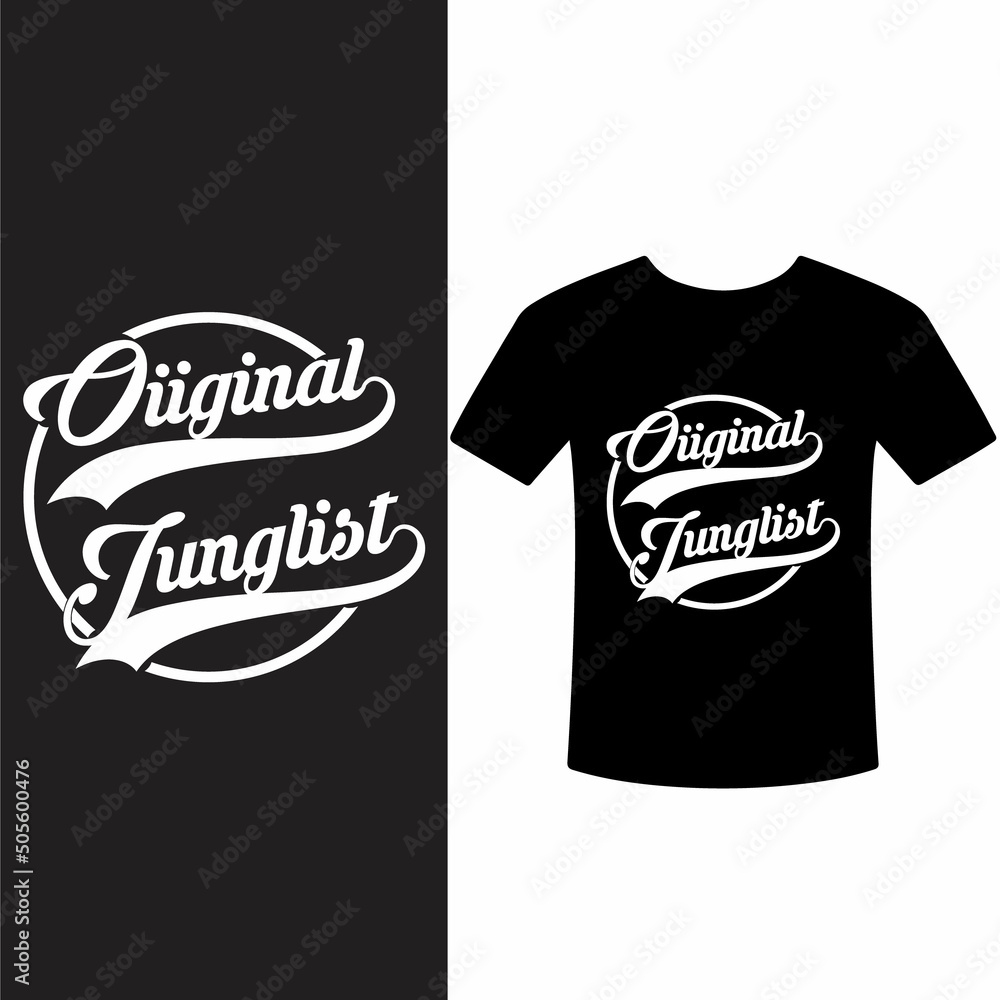 Qiiginal Junglist , typography t shirt 